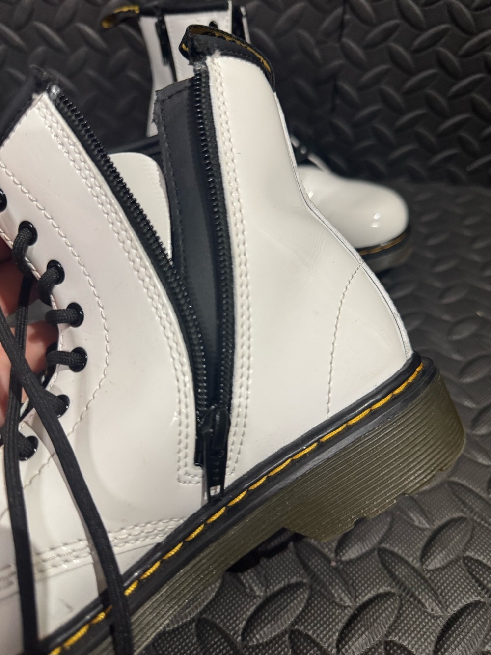 Dr. Martens 1460 J White Patent Lace Up Boots Kids Size US 3 EU 34 - Picture 12 of 16